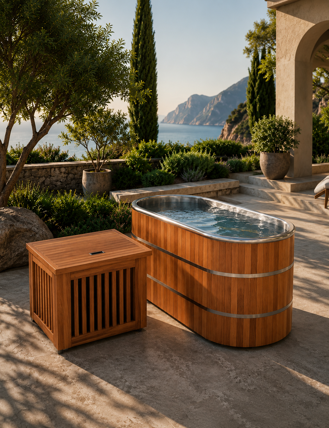 Round Wooden Cold Plunge