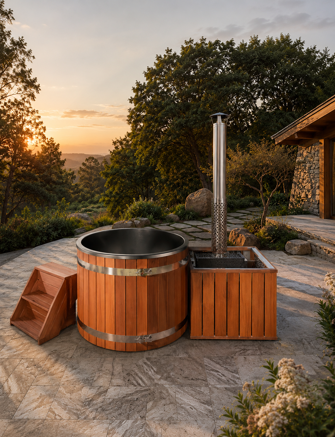 Wood-Fired Hot Tub