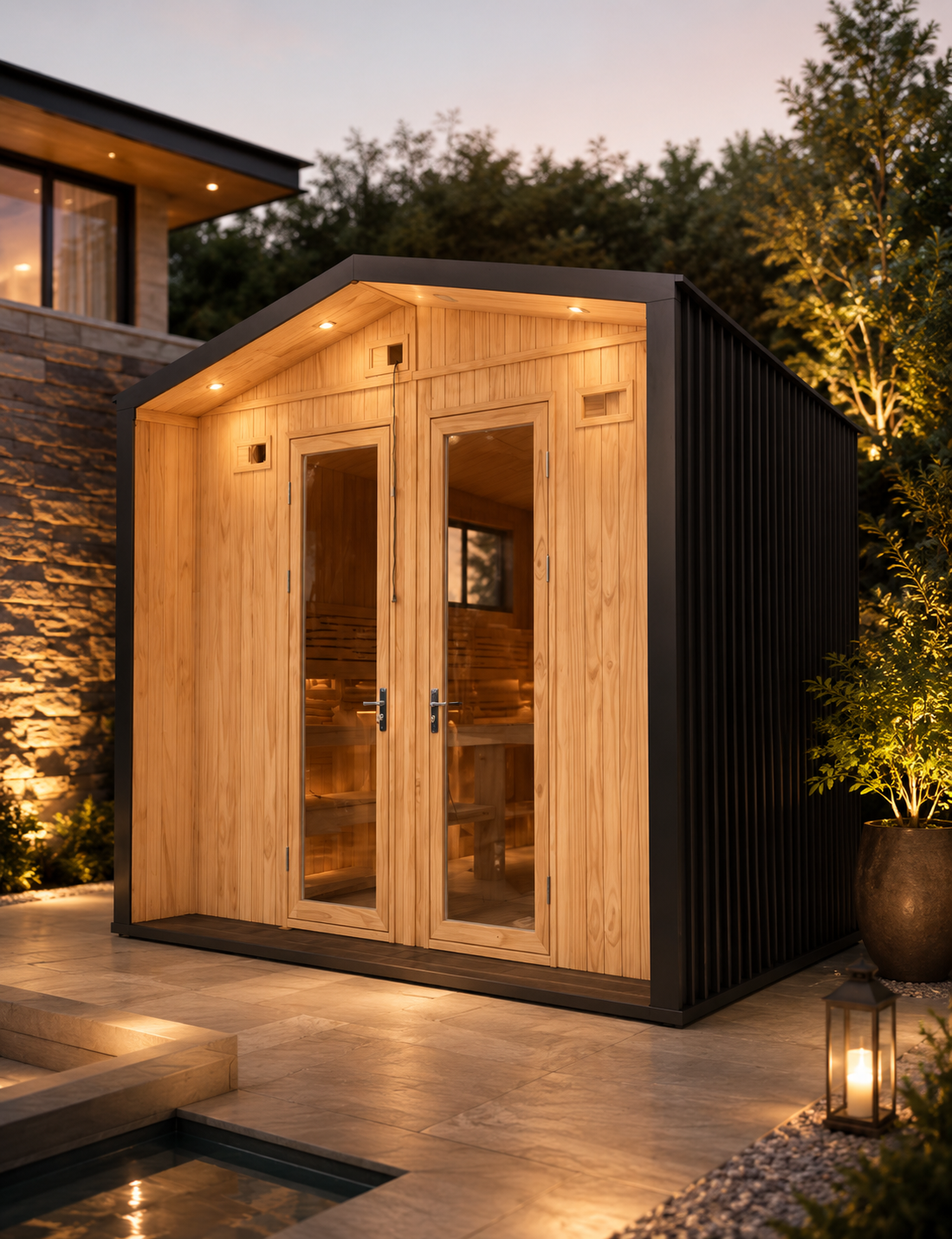 Double-Door A-Frame Sauna